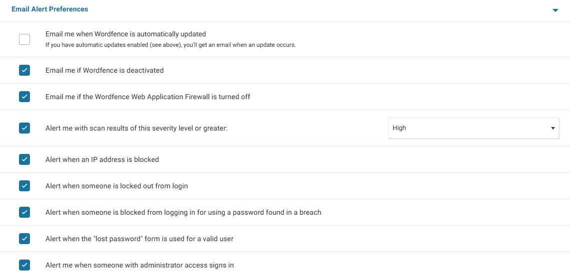 configuration alerte par email