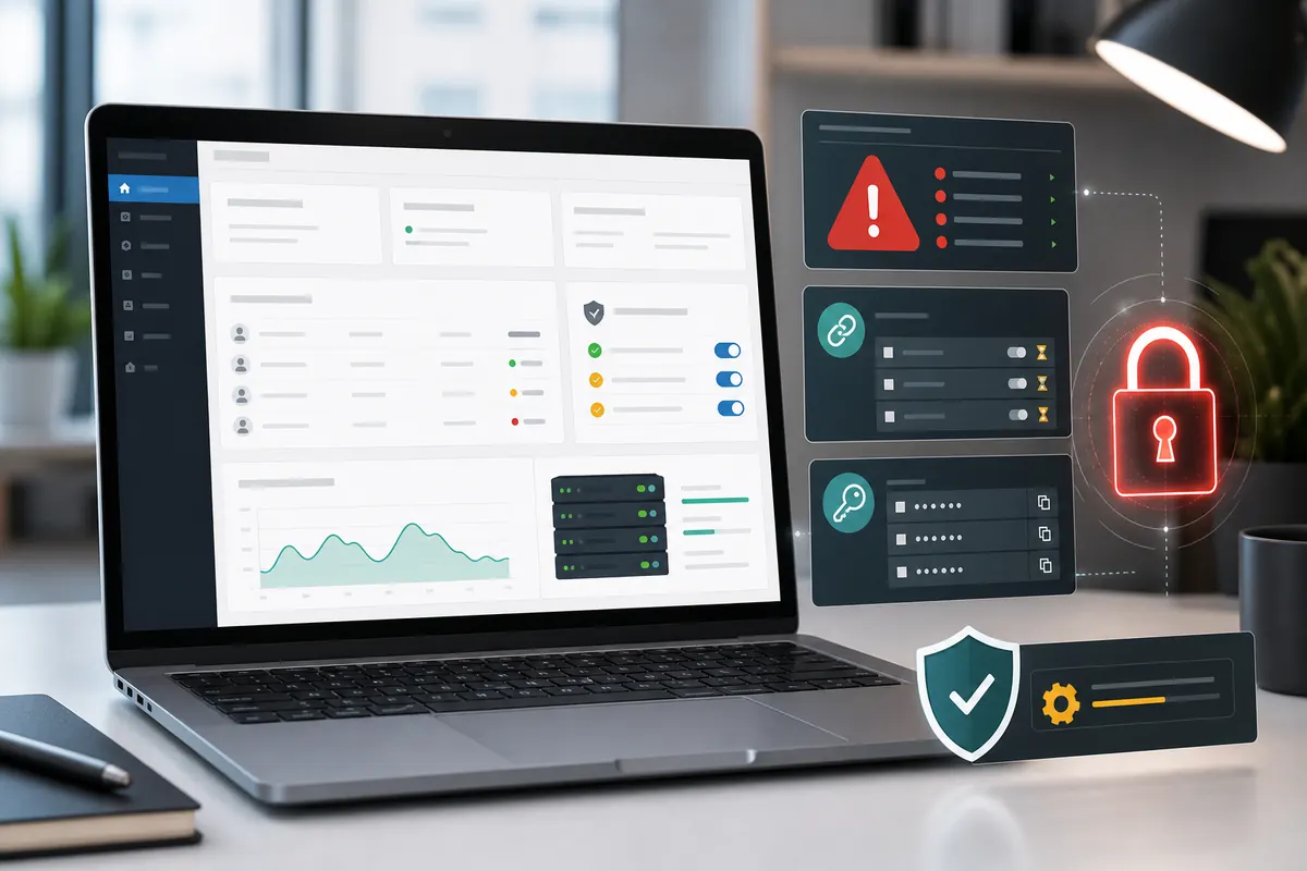 tableau de bord WordPress avec alerte Temporary Login et accès temporaire sécurisé