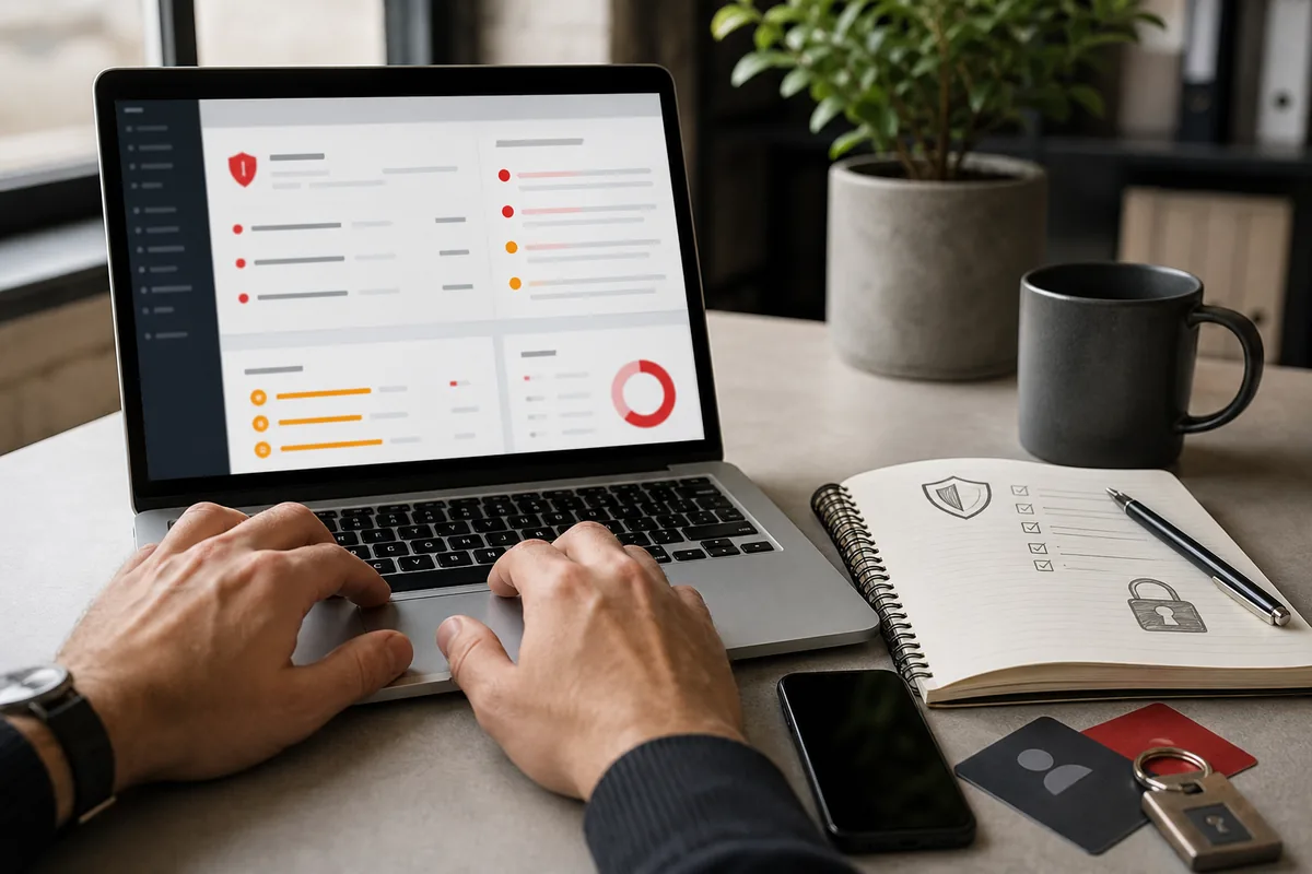 ordinateur WordPress avec alerte WishList Member et comptes membres à vérifier