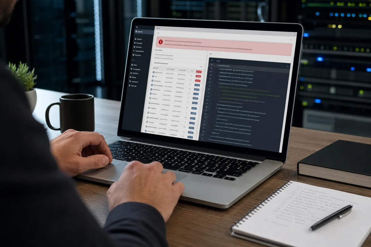 tableau de bord WordPress avec alerte WP-SHELLSTORM et recherche de webshell