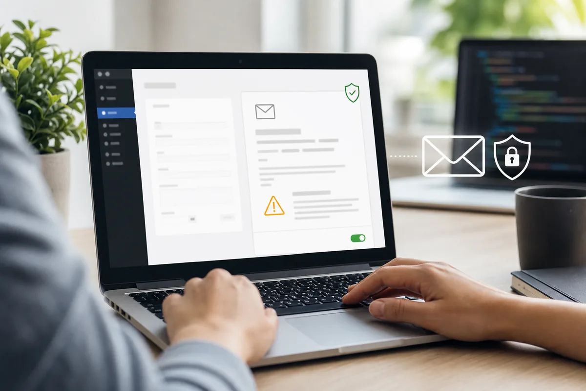 tableau de bord WordPress avec formulaire WPForms et notification email sécurisée